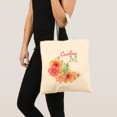 Persoonlijke Hawaiaanse bloemenaquarel Tote Bag (Voorkant (product))