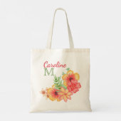 Persoonlijke Hawaiaanse bloemenaquarel Tote Bag (Achterkant)