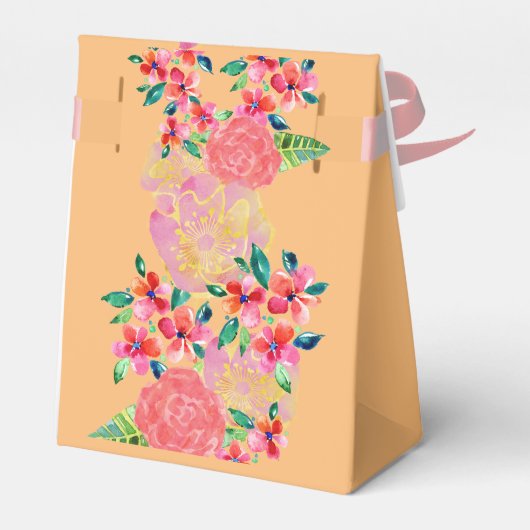 Persoonlijke Hawaiaanse Tropische Bloemensplash Bedankdoosjes (Achterkant)