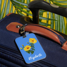 Persoonlijke Hawaiiaanse Gele Hibiscus Kunst Bagagelabel