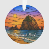 Persoonlijke Haystack Rock Acryl Ornament, op maat Ornament (voorkant)