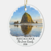 Persoonlijke Haystack Rock Versiering, Op Maat Ore Keramisch Ornament (Links)