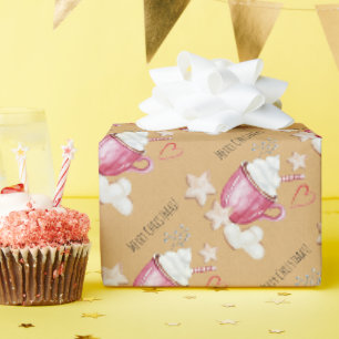 Persoonlijke Heete Chocolademelk En Koekjes Aquare Cadeaupapier