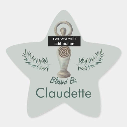 Persoonlijke Heidense Godin Ster Sticker (Voorkant)
