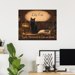 Persoonlijke Heksenkat en Boeken Gezellige Bibliot Poster