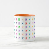 Persoonlijke helder en leuke kinderrijke monogram mok (Midden)