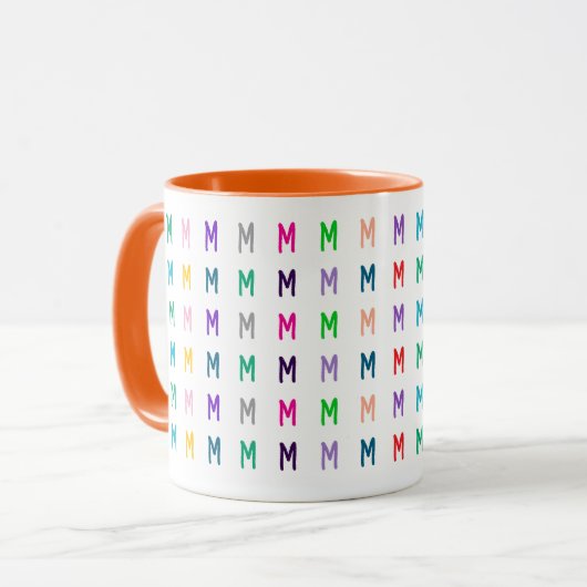 Persoonlijke helder en leuke kinderrijke monogram mok (Voorkant links)