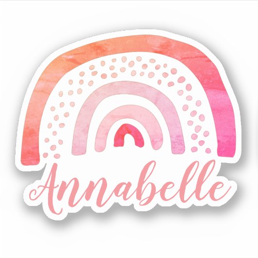 Persoonlijke heldere regenboognaam sticker (Voorkant)