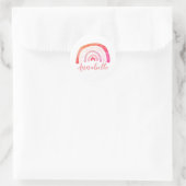 Persoonlijke heldere regenboognaamsticker ronde sticker (Tas)