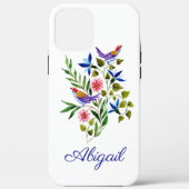 Persoonlijke helderziende vogels en bloemen Case-Mate iPhone case (Achterkant)