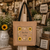Persoonlijke Hello Sunshine Zonnebloem Tote Bag