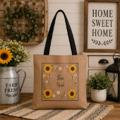 Persoonlijke Hello Sunshine Zonnebloem Tote Bag