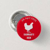 Persoonlijke hen Night Badge Ronde Button 3,2 Cm (Voorkant /achterkant)