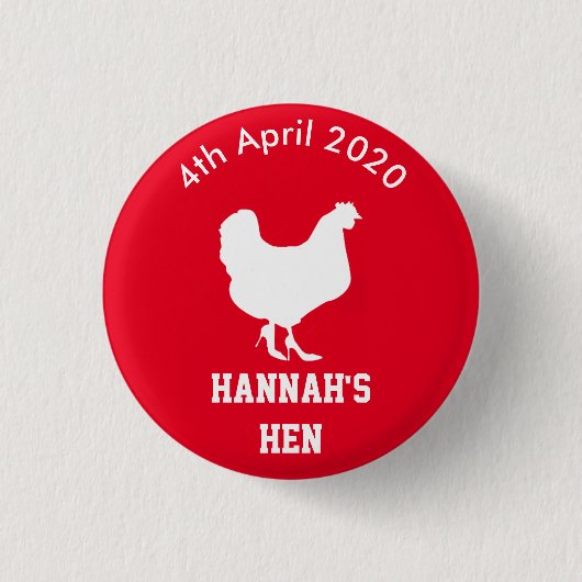 Persoonlijke hen Night Badge Ronde Button 3,2 Cm (Voorkant)