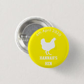 Persoonlijke hen Night Badge Ronde Button 3,2 Cm (Voorkant /achterkant)