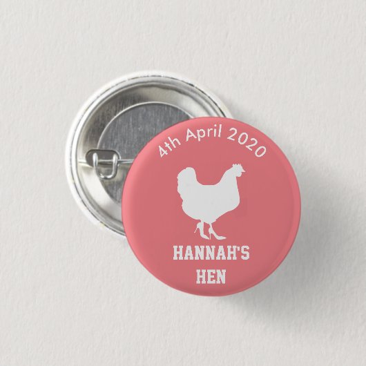 Persoonlijke hen Night Badge Ronde Button 3,2 Cm (Voorkant /achterkant)