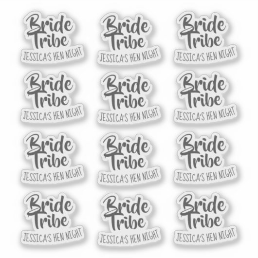 Persoonlijke Hen Night 'Bride Tribe' Sticker (Voorkant)