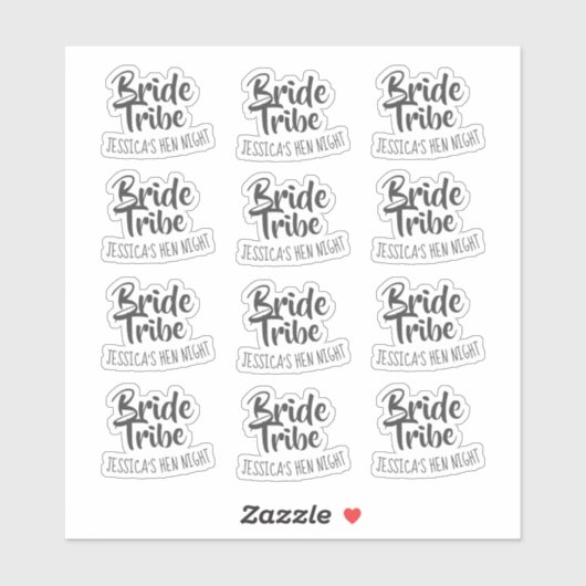 Persoonlijke Hen Night stickers voor de Bruidsstam (Vel)
