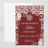 Persoonlijke Henna Avond Uitnodiging (Voorkant / Achterkant)