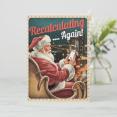 Persoonlijke Herberekende Kerstman Grappige Vintag Feestdagenkaart (Staand voorkant)