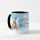 Persoonlijke Herdenking Airedale Terrier Hond in d Mok (Voorkant links)