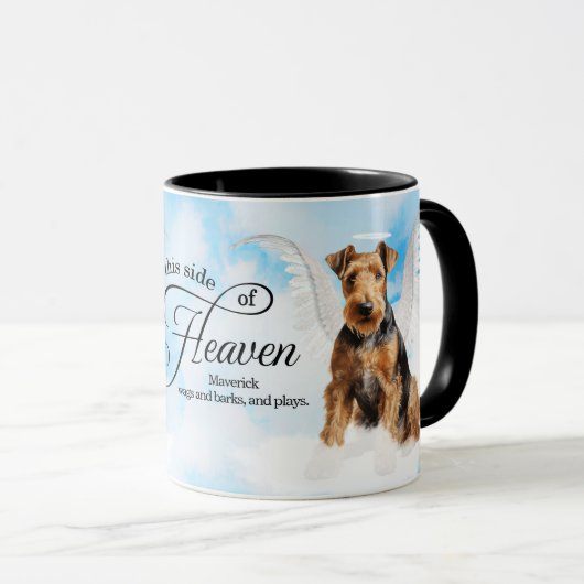 Persoonlijke Herdenking Airedale Terrier Hond in d Mok (Voorkant rechts)