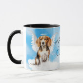 Persoonlijke Herdenking Beagle Engel Hond in de He Mok (Links)