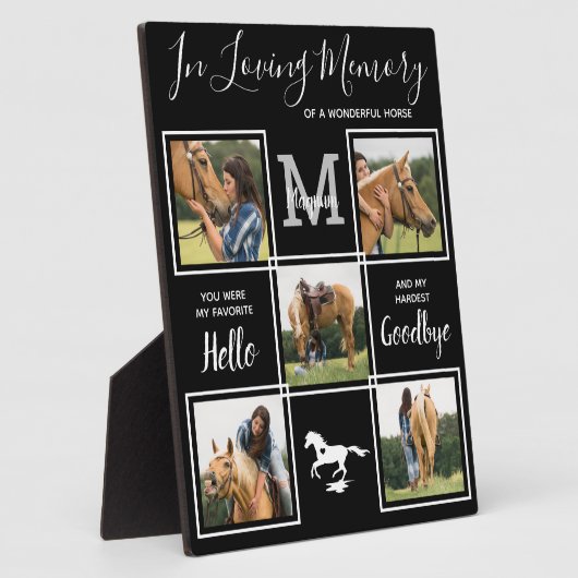 Persoonlijke Herdenking Dierbare Paard Herdenkings Fotoplaat (Zijkant)