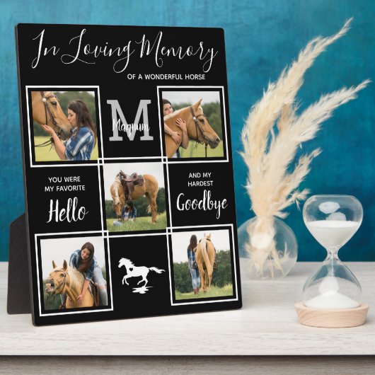Persoonlijke Herdenking Dierbare Paard Herdenkings Fotoplaat (Zijkant)