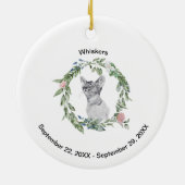 Persoonlijke herdenking kat hond foto  keramisch ornament (Achterkant)