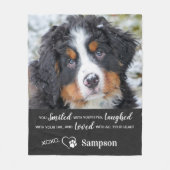 Persoonlijke herdenking van voetgangers Dog Foto Fleece Deken (Voorkant)