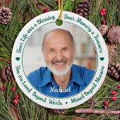 Persoonlijke herdenking voor 2 foto-kerstcadeautje keramisch ornament