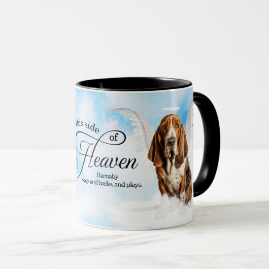 Persoonlijke Herdenking voor Basset Hound Hondenhe Mok (Voorkant rechts)