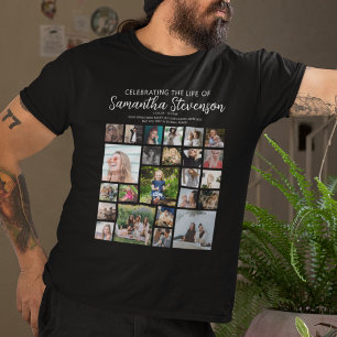 Persoonlijke herdenkings T-shirt met 24 foto colla