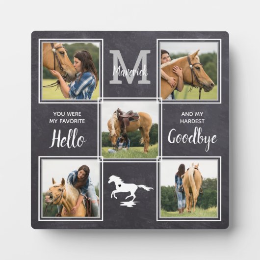 Persoonlijke herdenkingscollage met foto voor paar fotoplaat (Voorkant)