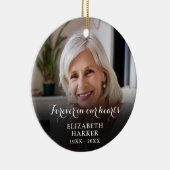 Persoonlijke Herdenkingsfoto Altijd In Onze Harten Keramisch Ornament (Rechts)