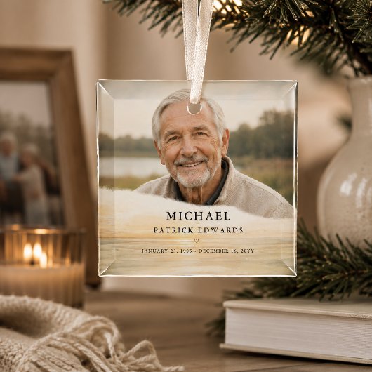 Persoonlijke Herdenkingsfoto Kerstmis Glas Ornament