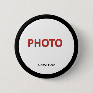 Persoonlijke herdenkingsfoto ronde button 5,7 cm
