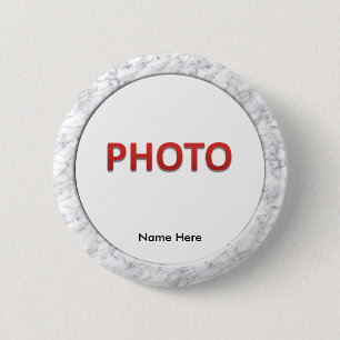 Persoonlijke herdenkingsfoto ronde button 5,7 cm