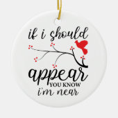 Persoonlijke herdenkingsfoto van Red Bird Kerstmis Keramisch Ornament (Voorkant)