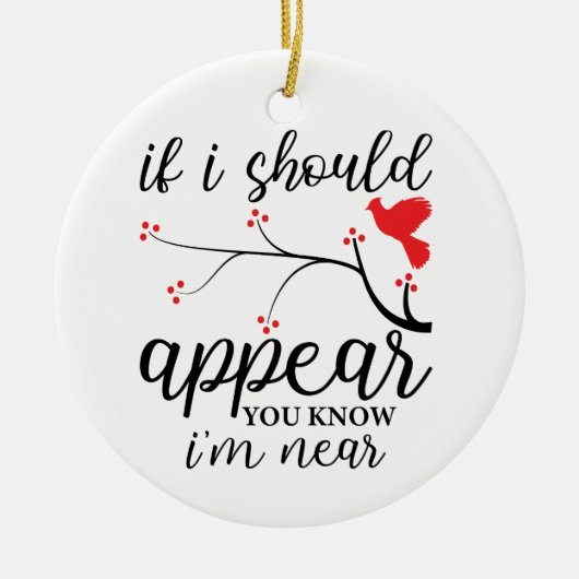 Persoonlijke herdenkingsfoto van Red Bird Kerstmis Keramisch Ornament (Voorkant)