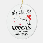 Persoonlijke herdenkingsfoto van Red Bird Kerstmis Keramisch Ornament (Links)