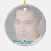 Persoonlijke herdenkingsfoto van Red Bird Kerstmis Keramisch Ornament (Achterkant)