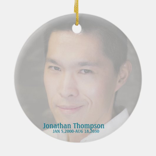 Persoonlijke herdenkingsfoto van Red Bird Kerstmis Keramisch Ornament (Achterkant)