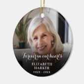 Persoonlijke herdenkingsfoto voor altijd in ons ha keramisch ornament (Links)