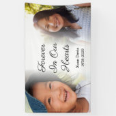 Persoonlijke herdenkingsfoto voor altijd in ons ha spandoek (Verticaal)