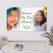 Persoonlijke herdenkingsfoto voor altijd in ons ha spandoek