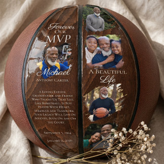 Persoonlijke Herdenkingsfoto Woodgrain Souvenir Basketbal