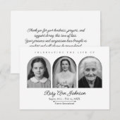 Persoonlijke herdenkingskaart voor dankbetuiging bedankkaart (Voorkant / Achterkant)