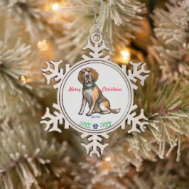 Persoonlijke herdenkingsornament voor huisdieren - tin sneeuwvlok ornament